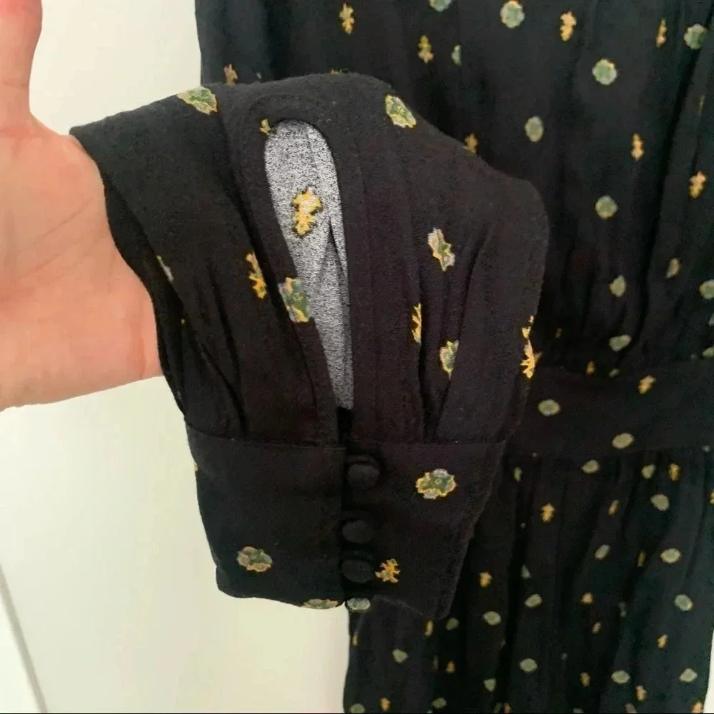 Free People Love Grows Long Sleeve Keyhole Romper Garden Print Size XS